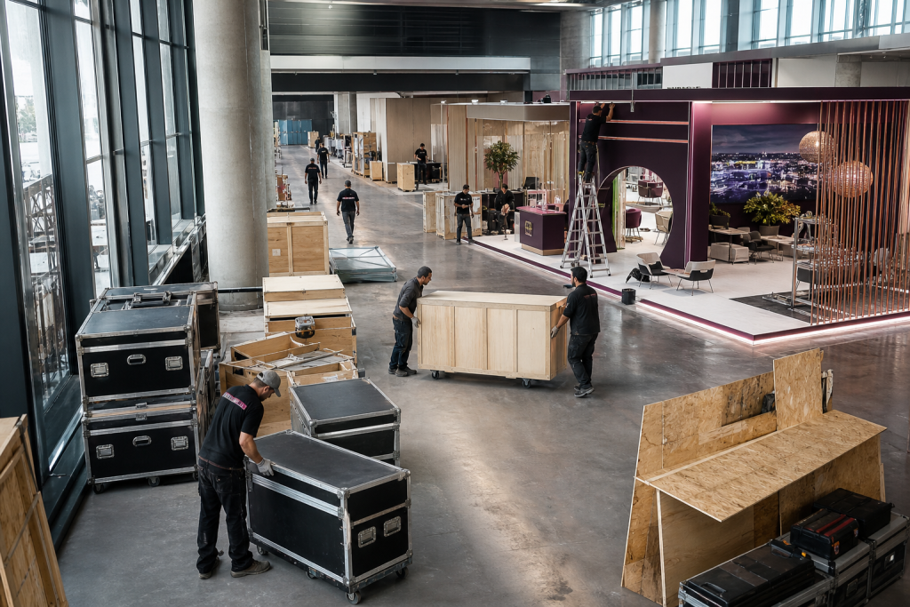 Logistics considered from the design stage — Stand transport, installation, dismantling and storage